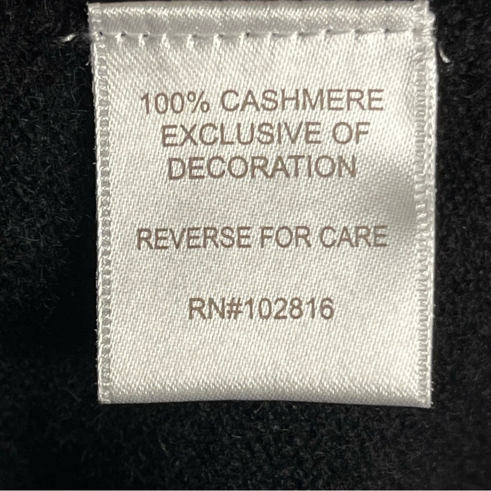 Garnet Hill Black Minimalist Romantic Lace Hem Cashmere Sweater Size XS - Picture 12 of 13